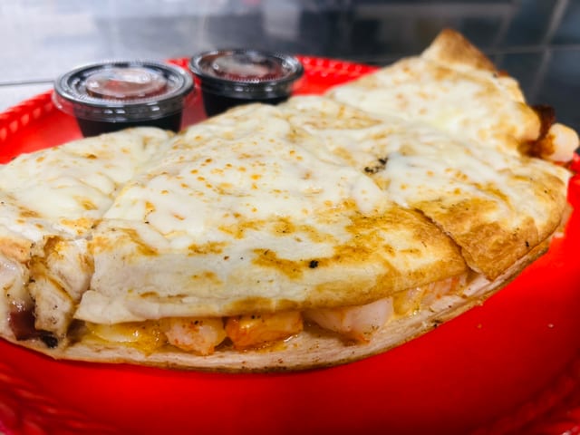 Shrimp & Bacon Quesadilla.