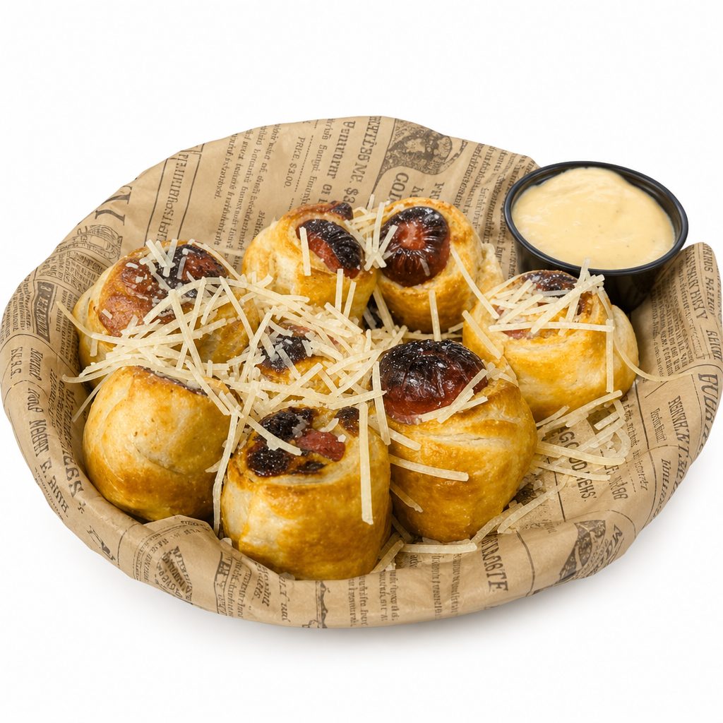 Cheesy Hogs in a Blanket.