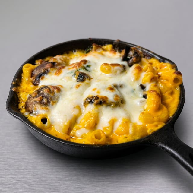 Garlic Mushroom & Spinach Mac.