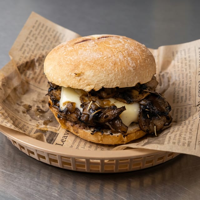 Mushroom & Swiss Burger.